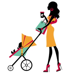 Fashion mom vector image