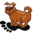 Dog on footprint vector image