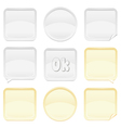 Gold and silver shiny button and sticker set vector image