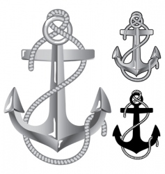 Silver anchor vector image