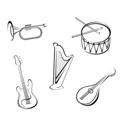 Music instruments vector image