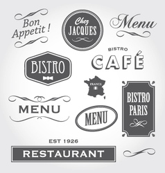 Vintage signs french restaurant vector image