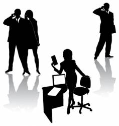 Business silhouettes vector image