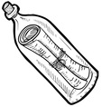 Doodle message in a bottle vector image