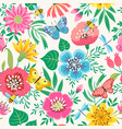 Bright flower pattern vector image