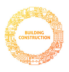 Construction line icon circle concept Construction line icon circle concept vector image