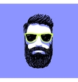 Hipster fashion bearded man portrait in sunglasses vector image