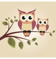 Two owls on the tree vector image