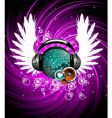 Wings and headphone vector image