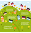 Summer landscape with small town vector image