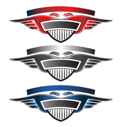 Shield with wings vector image