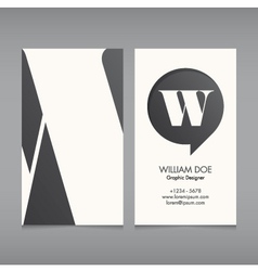 Business card template letter W vector image