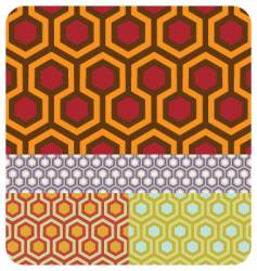 Seamless honeycomb pattern set of vector image