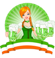 St Patrick Day girl vector image