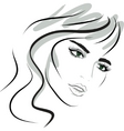 Beauty girl face design elements vector image