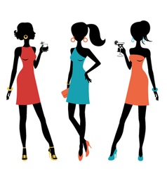 Three chick women vector image
