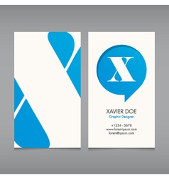 Business card template letter X vector image