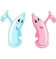 Two funny condoms vector image
