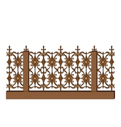 Wrought-iron railing on white vector image