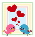 Couple birds with heart vector image