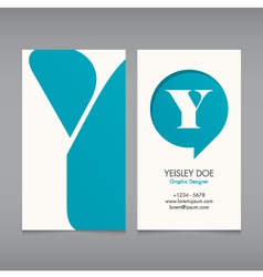 Business card template letter Y vector image