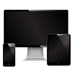 Phone monitor and mini computer vector image