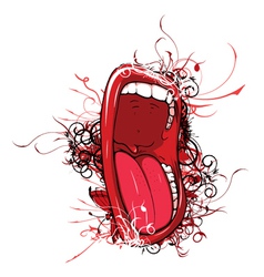 Mouth with floral vector image