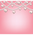 Heart pearl necklace vector image