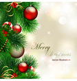 Christmas background with decorated christmas tree vector image