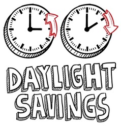 Doodle holiday daylight savings vector image