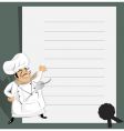Chef with menu and recipe vector image