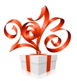 Red ribbon in the shape of 2013 Red ribbon in the shape of 2013 vector image