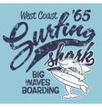 Surfing Shark vector image