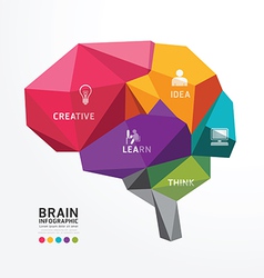 Brain Design Conceptual Polygon Style vector image