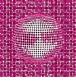 Pink abstract disco ball background vector image