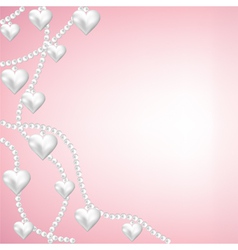 Heart pearl necklace vector image