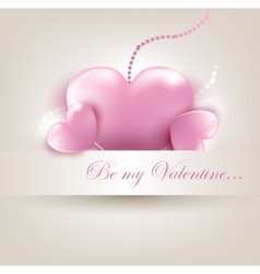 Valentins Day card with hearts vector image