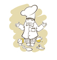 Cooking boy cartoon vector image