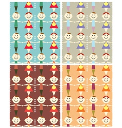 Seamless children pattern vector image