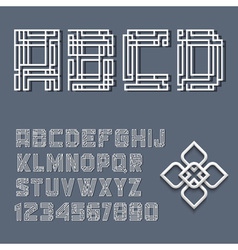 White alphabet letters and numbers vector image