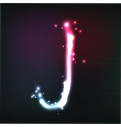Alphabet Neon letter vector image