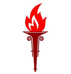 Flaming portable torch vector image
