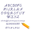 Alphabet hand written with pencil vector image