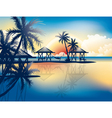 Relaxing in hammock on a tropical beach vector image