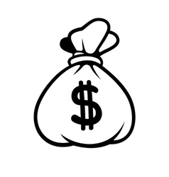 Dollar Money Icon with Bag vector image