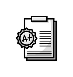 A plus red grade mark school test Royalty Free Vector Image