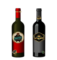 Wine bottles with label vector image