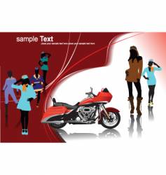 Girls and motorcycle vector image