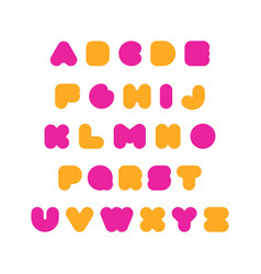 Kids multi-colored rounded bold english font vector image
