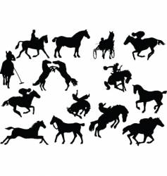 Horse silhouettes vector image